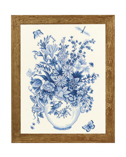 Broderikit Tavla Blå blomster
