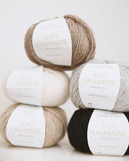 Garn Soft Cashmere Strikking, pynt, garn og strikkeoppskrifter