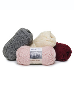 Garn Novita Nordic Wool Strikking, pynt, garn og strikkeoppskrifter