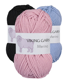 Garn Viking Merino Strikking, pynt, garn og strikkeoppskrifter