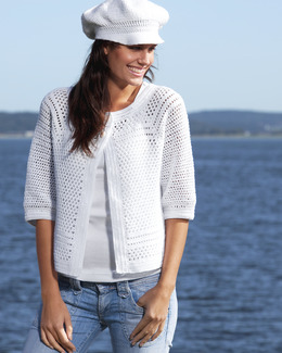 Beskrivning Virkad jacka & keps