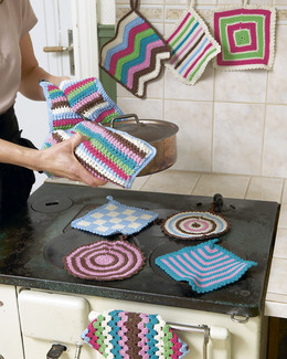 Beskrivning Virkade Grytlappar