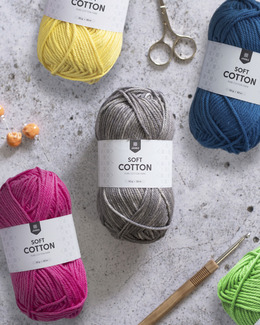 Garn Järbo Soft Cotton Strikking, pynt, garn og strikkeoppskrifter
