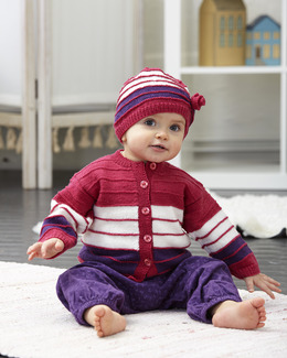 Beskrivning Babykofta och mössa