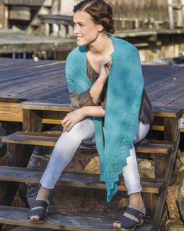 Beskrivning Mönsterstickad sjal