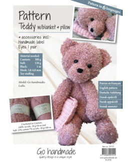 Paket Teddy med filt och kudde rosa