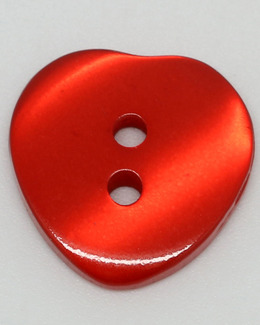 Knapp Hjärta 18 mm röd
