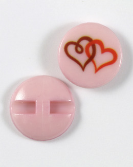 Knapp rosa/hjerte 18 mm Strikking, pynt, garn og strikkeoppskrifter