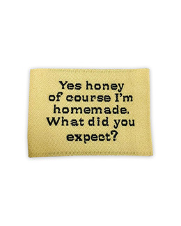 Vävd etikett Yes honey