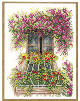 Broderikit Tavla Blomsterbalkong