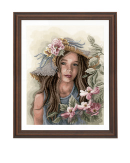 Broderikit Tavla Flicka med hatt