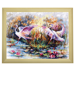 Broderikit Tavla Dansande flamingos