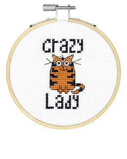 Broderikit Tavla Crazy cat lady
