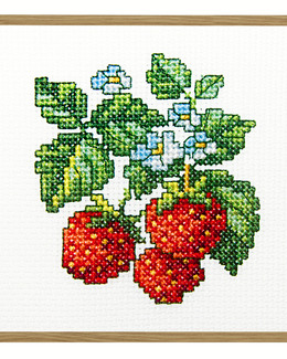 Broderikit Tavla Jordgubbar