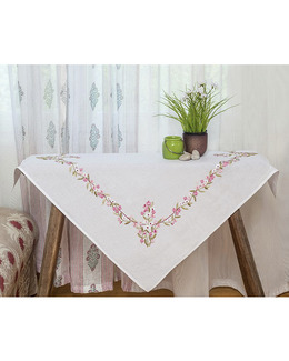Duk Rosa blommor med eller utan garn