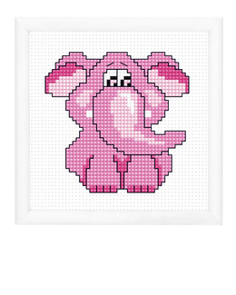 Broderikit Tavla Rosa elefant