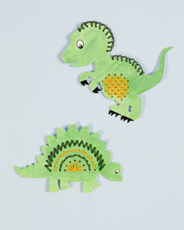 Broderipakke Dinosaurer 2-pk Strikking, pynt, garn og strikkeoppskrifter