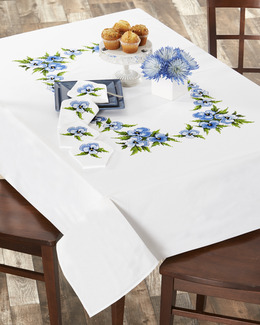 Broderikit Duk Blå penseer