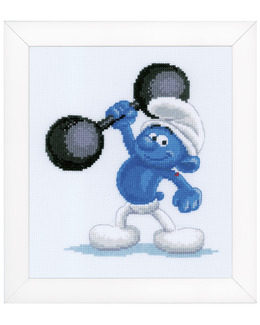 Broderikit Tavla Muskelsmurfen