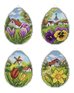 Plastic Canvas Påskblomster 4-pack