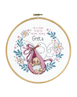 Broderikit Flexitavla Doptavla rosa