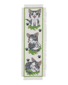 Broderikit Bokmärke Kattungar