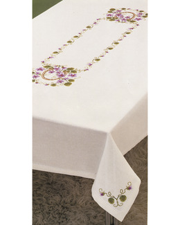 Broderikit Middagsduk Violer
