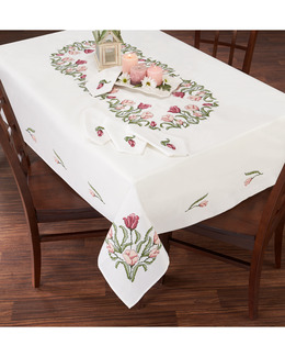 Broderikit Middagsduk Tulpaner