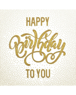 Pärlbroderi Happy Birthday