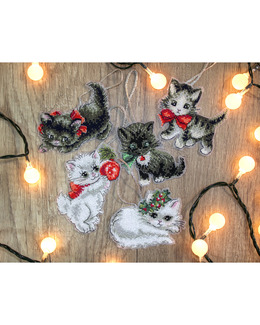 Plastic canvas Kattungar 5-pack