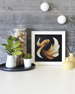 Diamond painting guld fisk