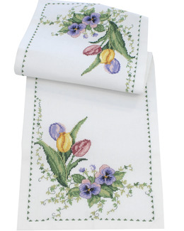 Broderikit Löpare Tulpaner & penseér