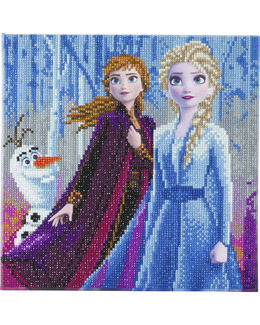 Crystal Art Canvasbilde Frost Elsa, Anna Strikking, pynt, garn og strikkeoppskrifter