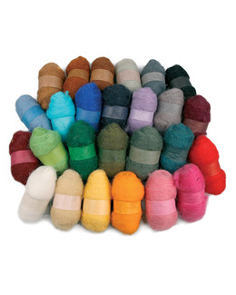 Kardad ull Mixade färger 26-pack