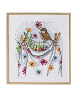 Broderikit Tavla På tvättlinan