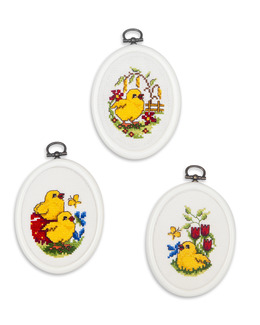 Broderikit Flexitavlor Kycklingar 3-pack