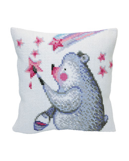 Broderikit Kudde Rosa stjärnor