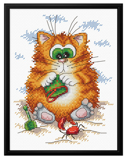 Broderikit Tavla Katt i sanden