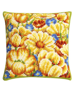Broderikit Kudde Blomsterfält