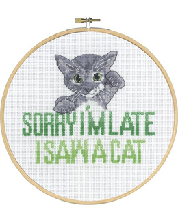 Broderikit Tavla Sorry cat