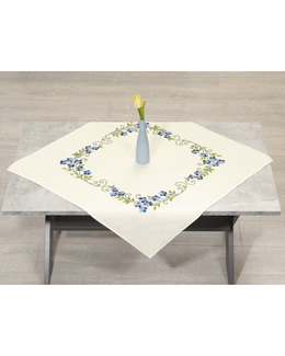 Broderikit Duk Blåa Blommor