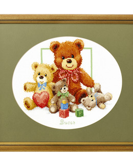 Broderikit Födelsetavla Teddybjörnar