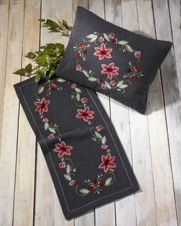 Broderikit Löpare Rosa blommor