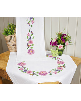 Broderikit Rosa Blommor