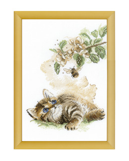 Broderikit Tavla Katt & Humla