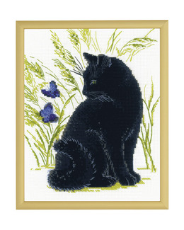 Broderikit Tavla Svart Katt