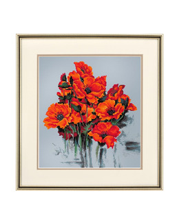 Broderikit Tavla Röda Blommor