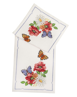 Broderikit Löpare Fjärilar & Blommor