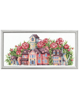 Broderikit Tavla Blomster Stad