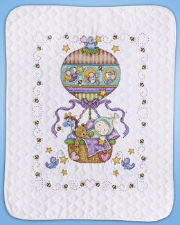 Broderikit Babytäcke Ballongfärd